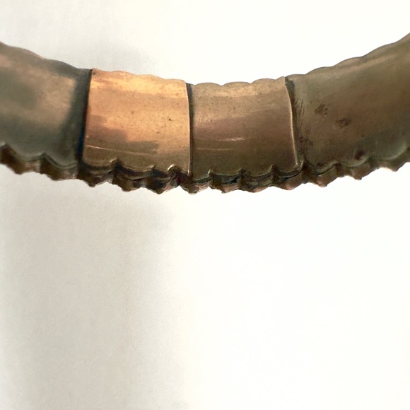 Antique Sterling bohemian Garnet Hinge Bracelet - Picture 6 of 9